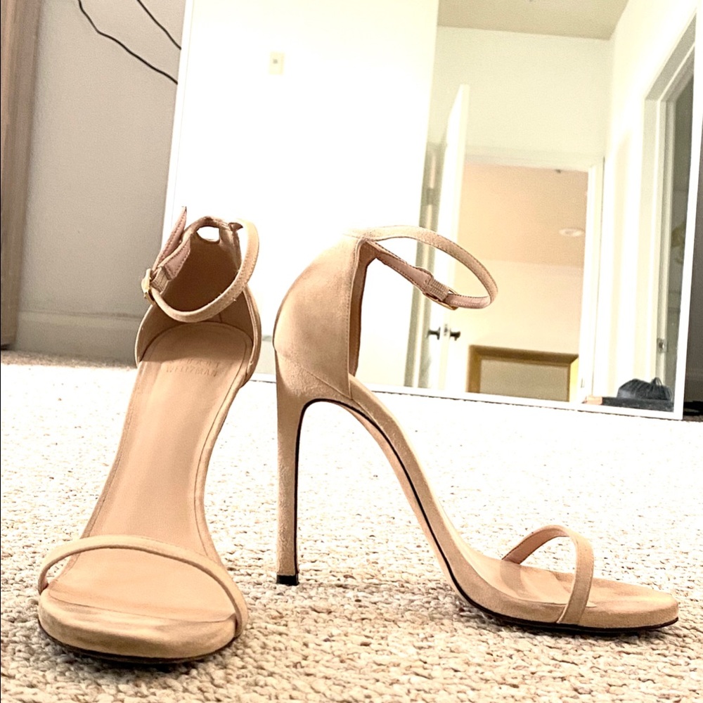 Stuart Weitzman Nudist Adobe Suede Sandal 115